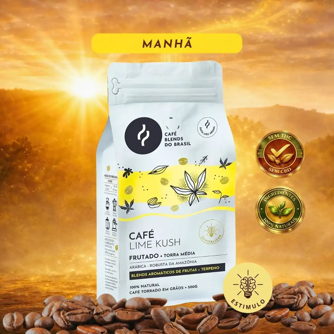 CBDBR Café Sensorial MANHÃ - Lime Kush Grãos 500g - Manga e Pitanga + Terpeno Lime Kush